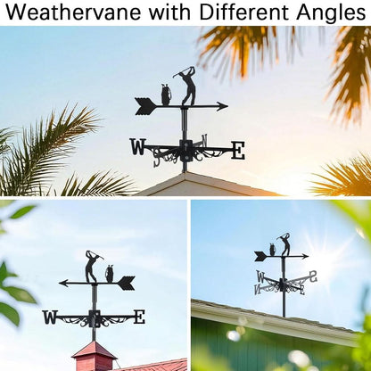 Golf Player Silhouette Stainless Steel Weathervane