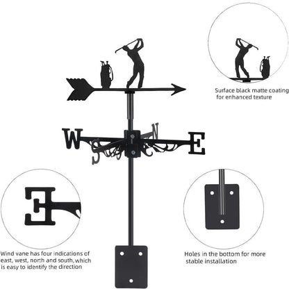 Golf Player Silhouette Stainless Steel Weathervane