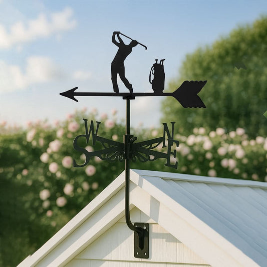 Golf Player Silhouette Stainless Steel Weathervane