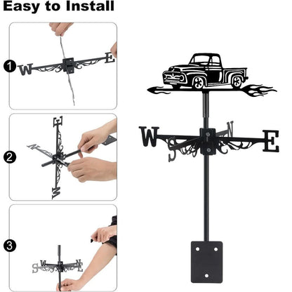 Pickup Truck Silhouette Stainless Steel Weathervane