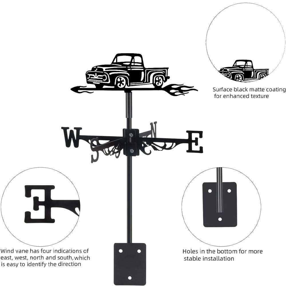 Pickup Truck Silhouette Stainless Steel Weathervane