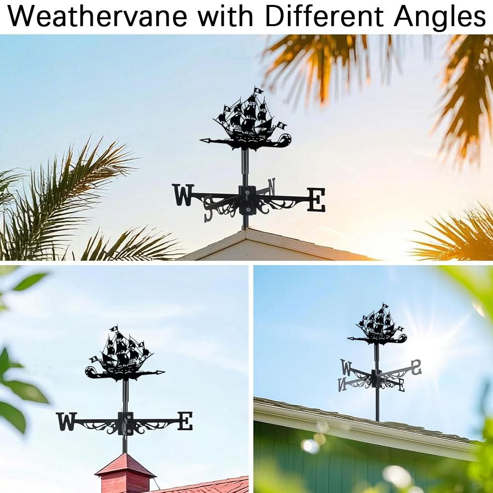 Pirate Ship Sailing Stainless Steel Weathervane