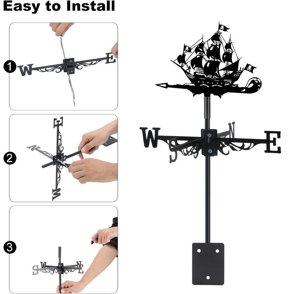 Pirate Ship Sailing Stainless Steel Weathervane