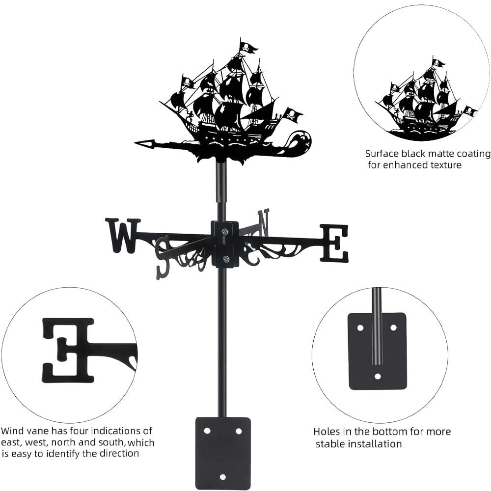 Pirate Ship Sailing Stainless Steel Weathervane