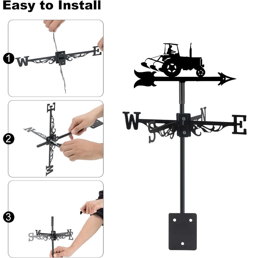 Tractor Farm Equipment Stainless Steel Weathervane