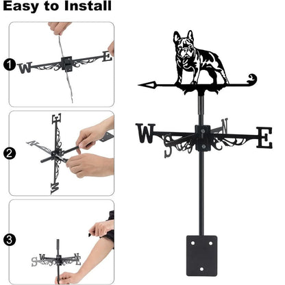 French Bulldog Silhouette Stainless Steel Weathervane