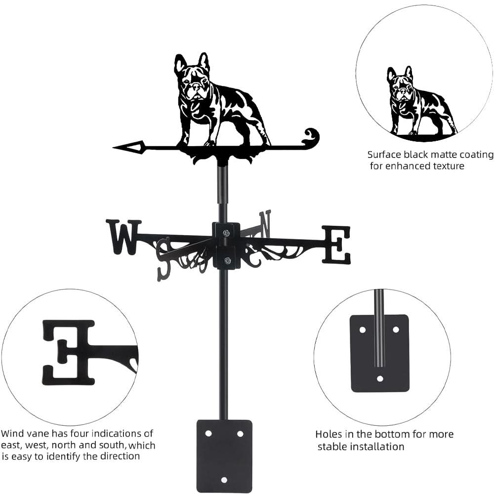 French Bulldog Silhouette Stainless Steel Weathervane