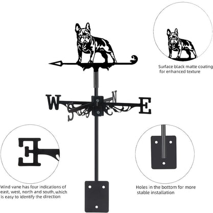 French Bulldog Silhouette Stainless Steel Weathervane