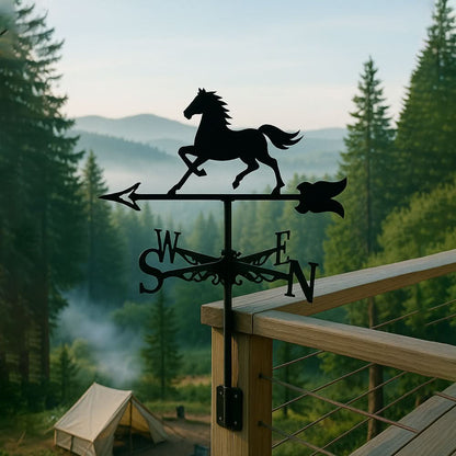 Galloping Horse Silhouette Stainless Steel Weathervane