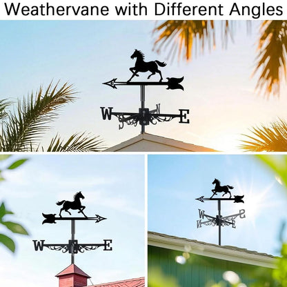 Galloping Horse Silhouette Stainless Steel Weathervane