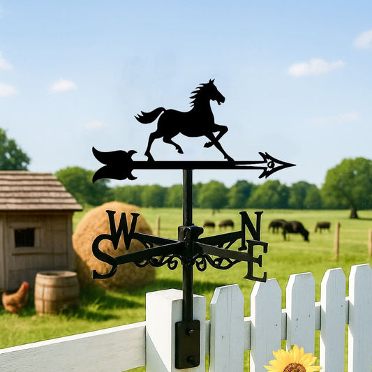 Galloping Horse Silhouette Stainless Steel Weathervane