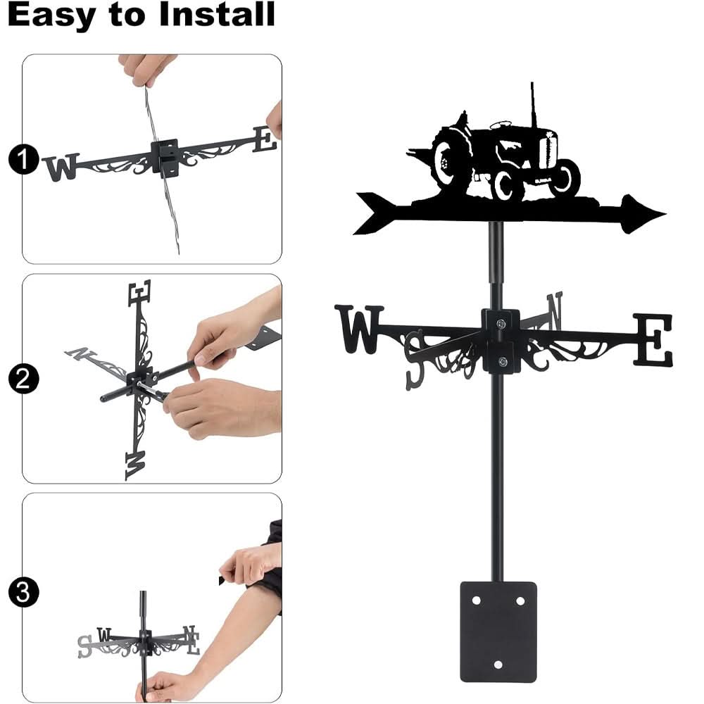 Tractor Farm Scene Stainless Steel Weathervane