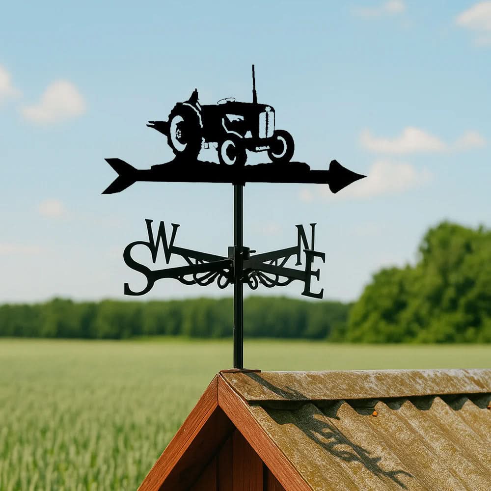 Tractor Farm Scene Stainless Steel Weathervane