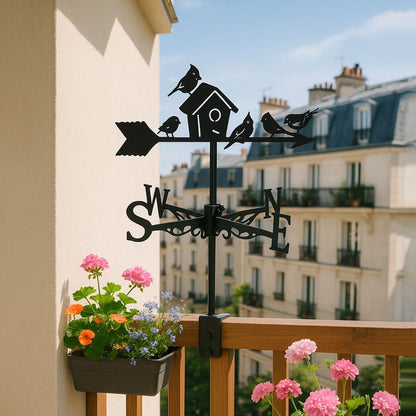 Birdhouse Garden Silhouette Stainless Steel Weathervane