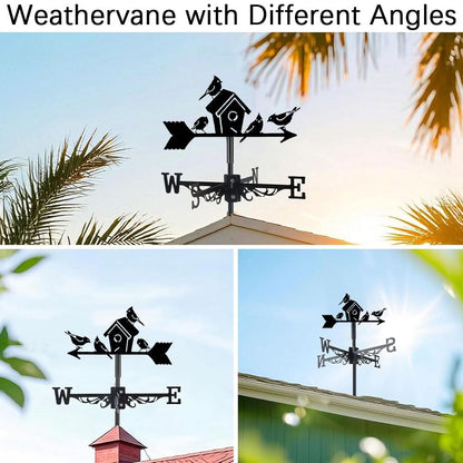 Birdhouse Garden Silhouette Stainless Steel Weathervane