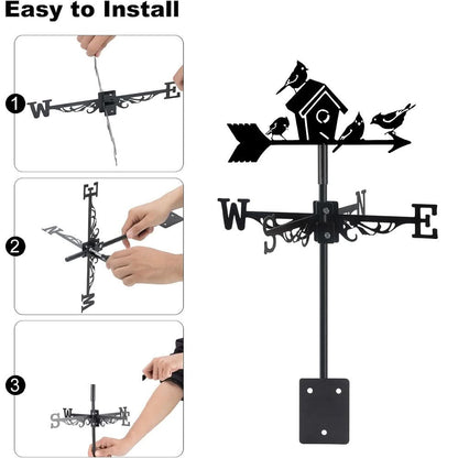 Birdhouse Garden Silhouette Stainless Steel Weathervane
