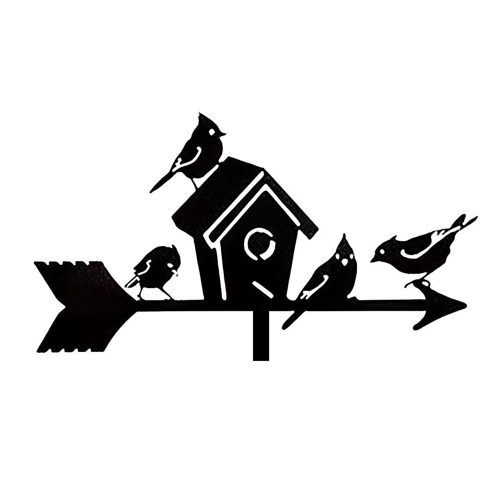 Birdhouse Garden Silhouette Stainless Steel Weathervane