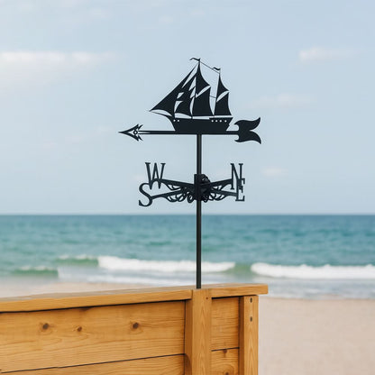 Sailboat Ocean Silhouette Stainless Steel Weathervane