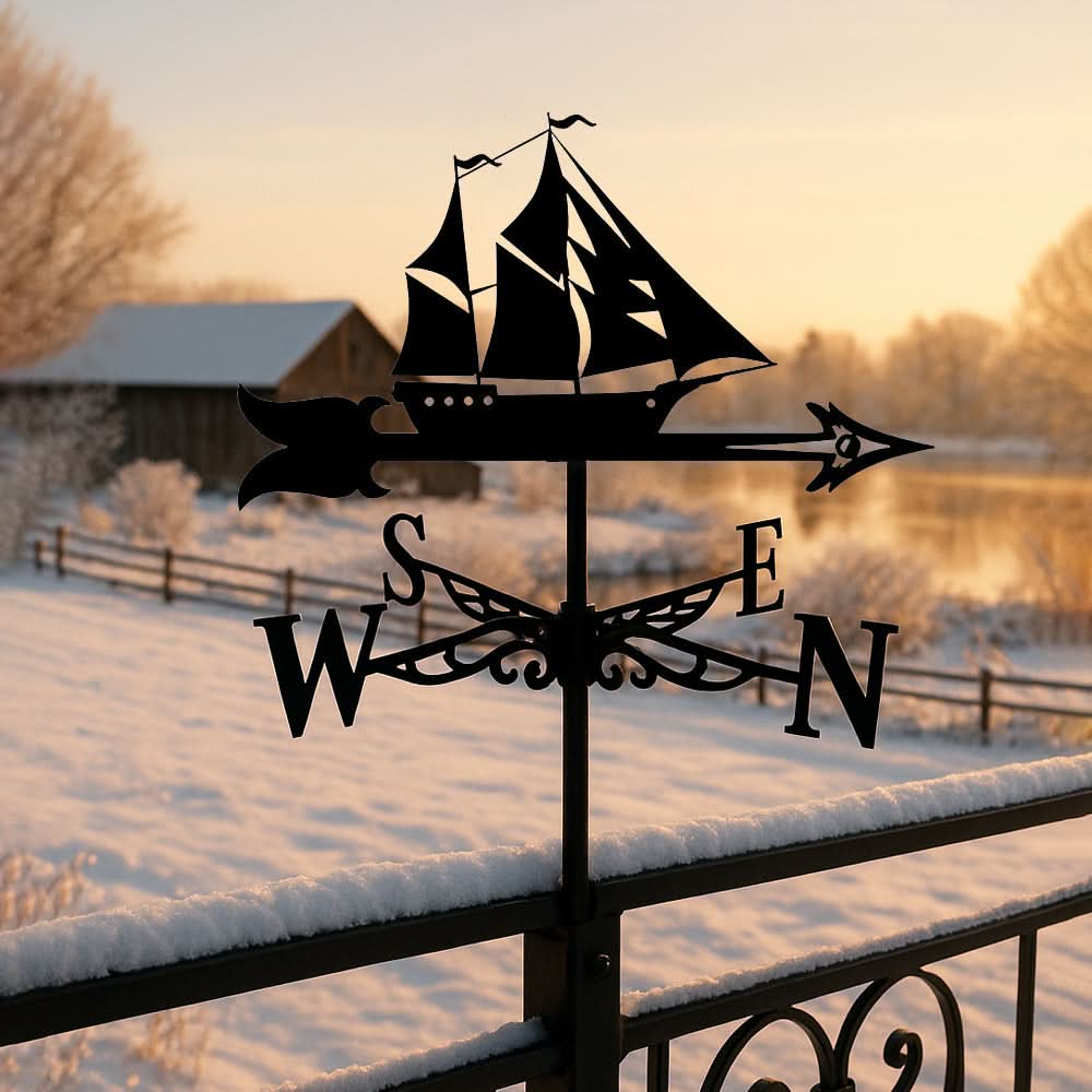 Sailboat Ocean Silhouette Stainless Steel Weathervane
