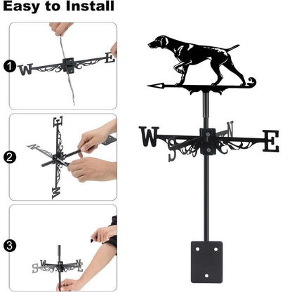 Whippet Dog Silhouette Stainless Steel Weathervane