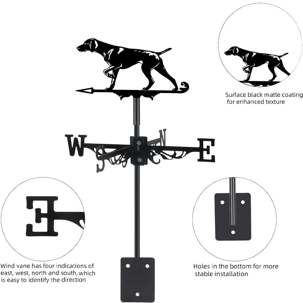 Whippet Dog Silhouette Stainless Steel Weathervane