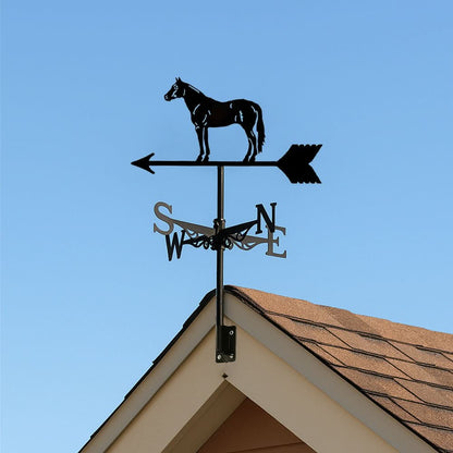 Horse Farm Silhouette Stainless Steel Weathervane