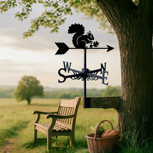 Squirrel with Pinecone Stainless Steel Weathervane