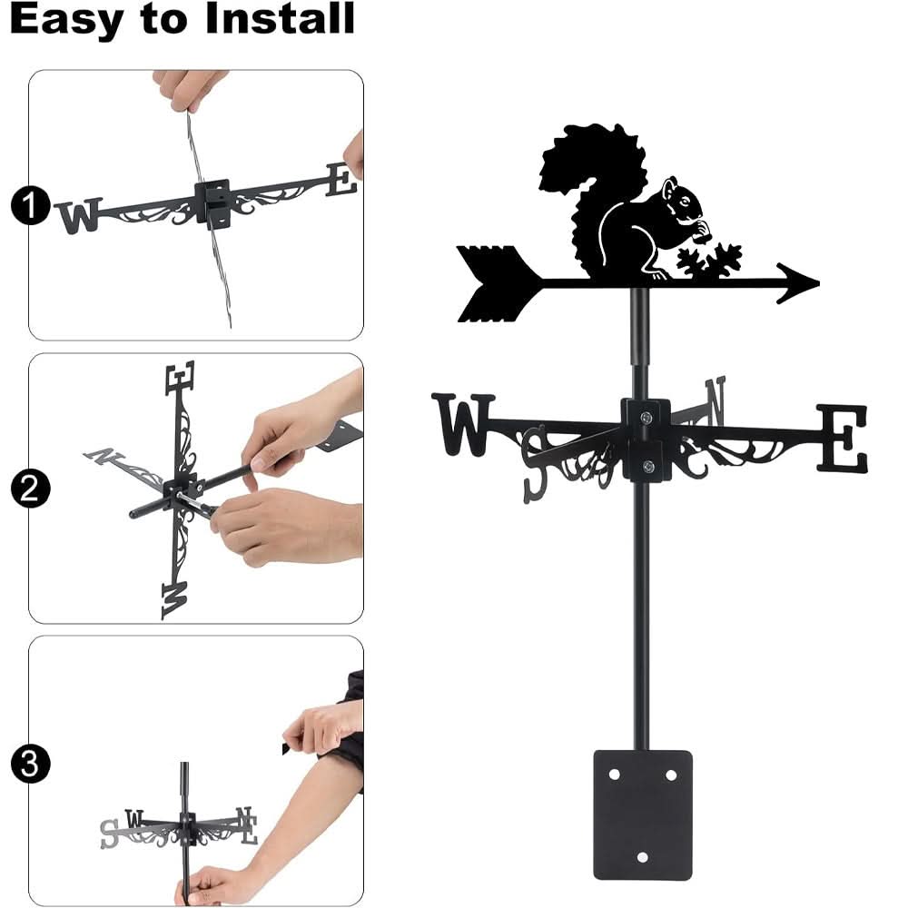 Squirrel with Pinecone Stainless Steel Weathervane