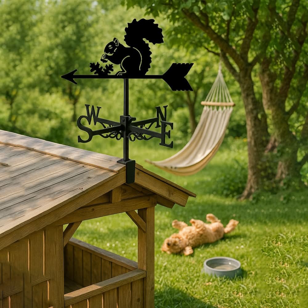 Squirrel with Pinecone Stainless Steel Weathervane