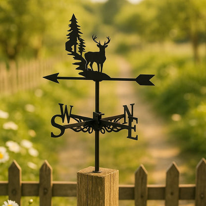 Forest Deer Scene Stainless Steel Weathervane