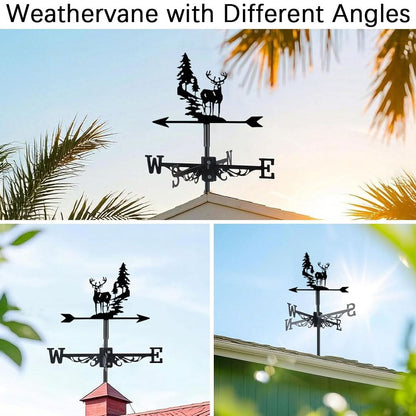 Forest Deer Scene Stainless Steel Weathervane