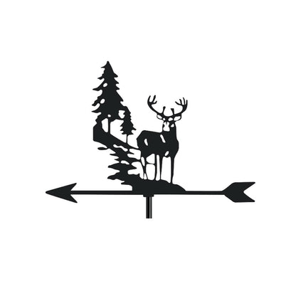 Forest Deer Scene Stainless Steel Weathervane