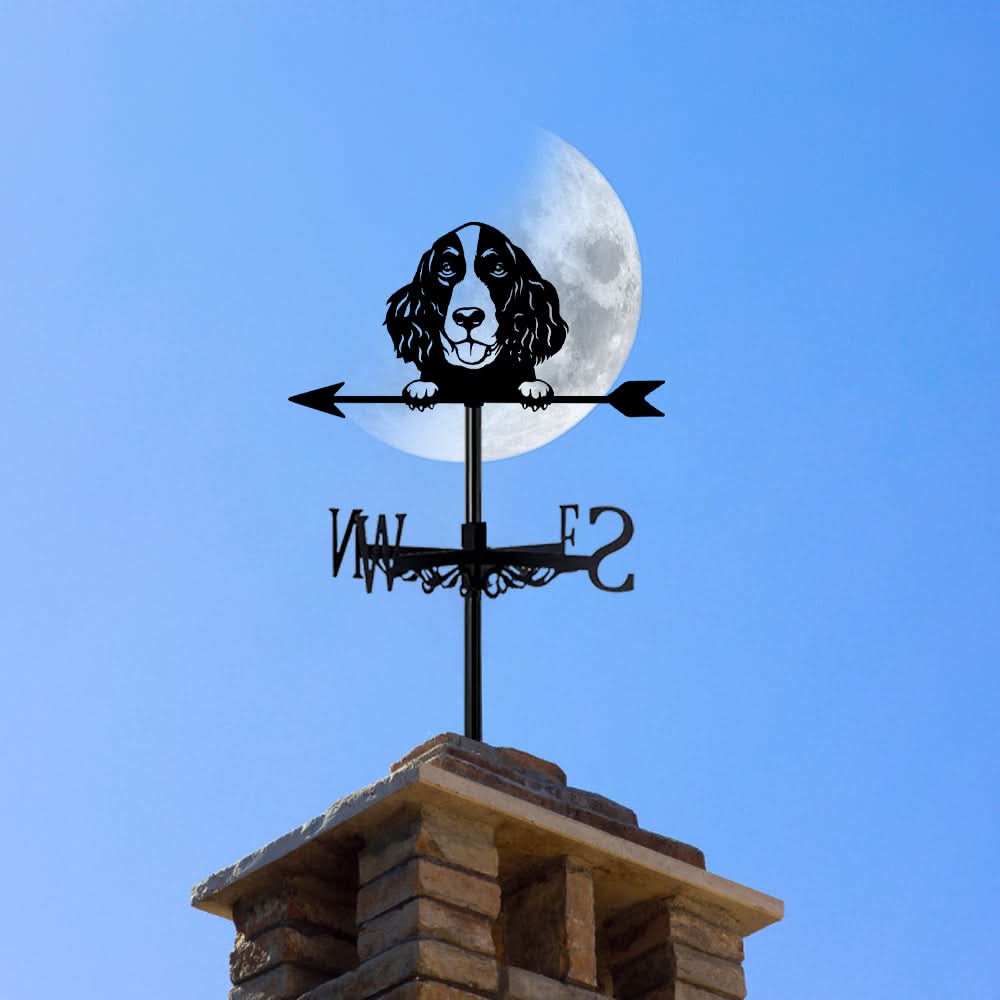 English Springer Spaniel Dog Silhouette Stainless Steel Weathervane