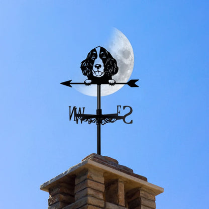 English Springer Spaniel Dog Silhouette Stainless Steel Weathervane