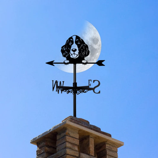 English Springer Spaniel Dog Silhouette Stainless Steel Weathervane
