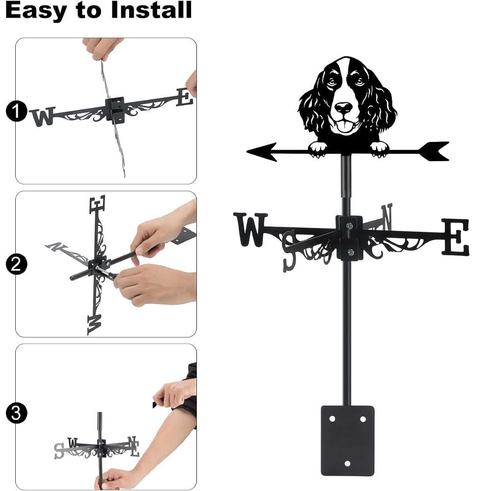 English Springer Spaniel Dog Silhouette Stainless Steel Weathervane