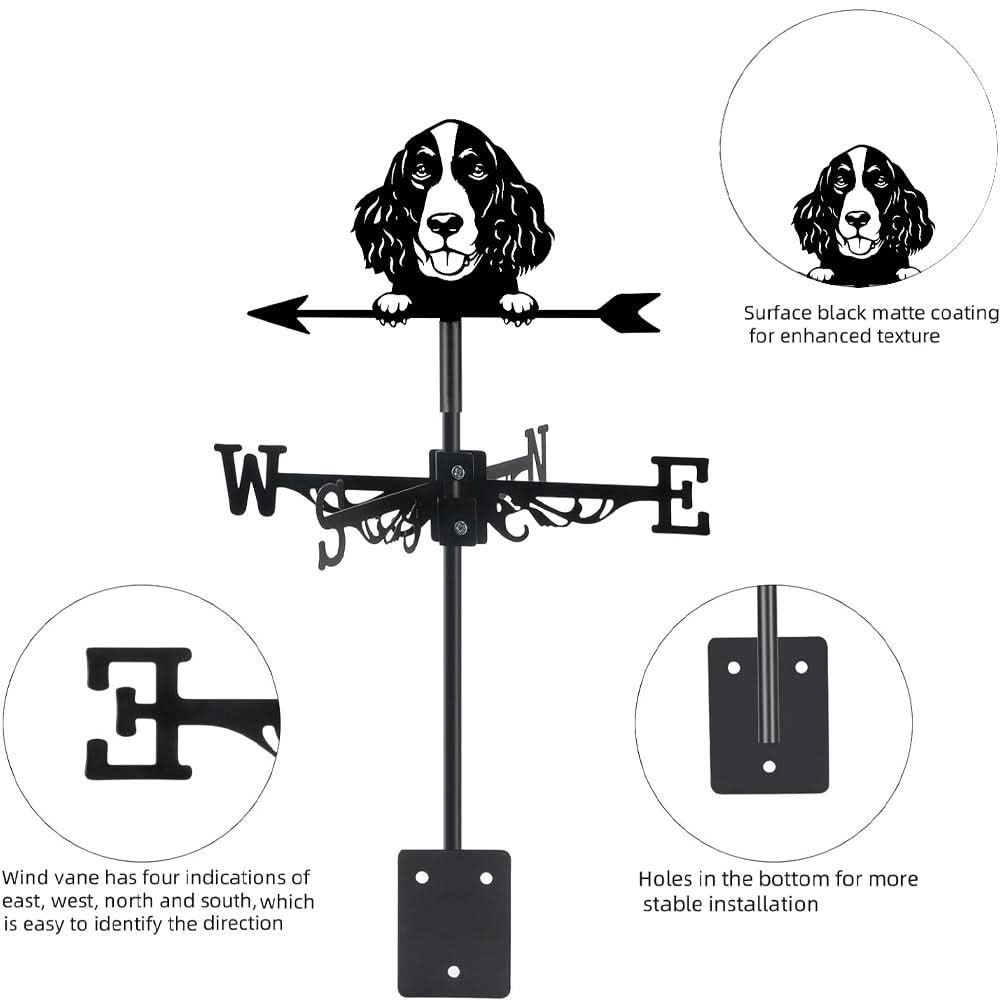 English Springer Spaniel Dog Silhouette Stainless Steel Weathervane