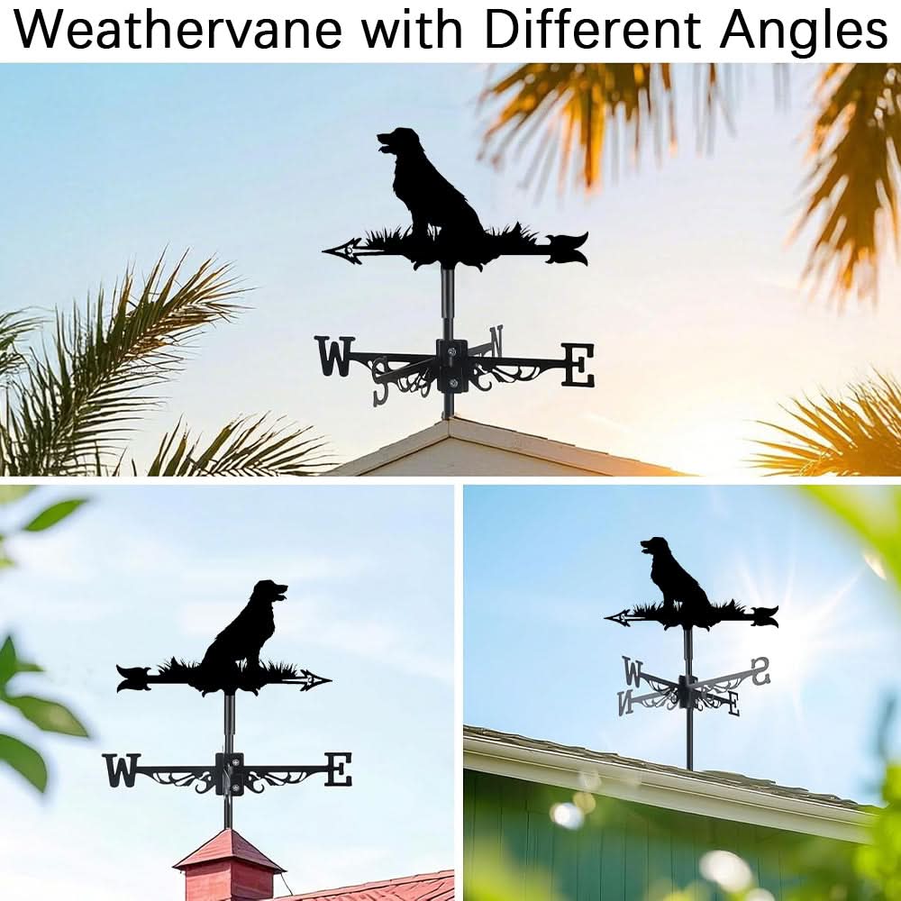 Golden Retriever Dog Silhouette Stainless Steel Weathervane