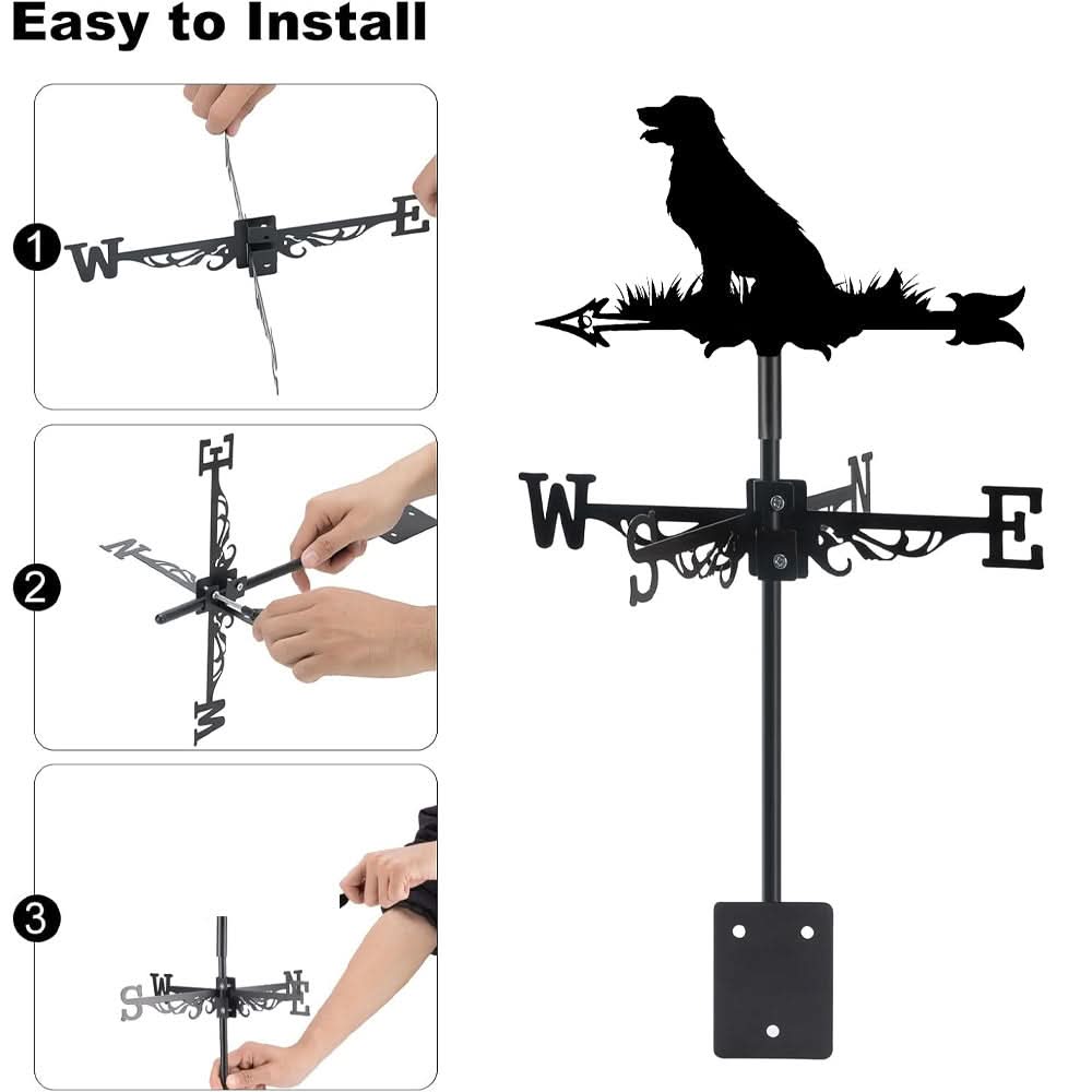 Golden Retriever Dog Silhouette Stainless Steel Weathervane