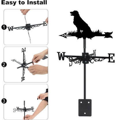 Golden Retriever Dog Silhouette Stainless Steel Weathervane