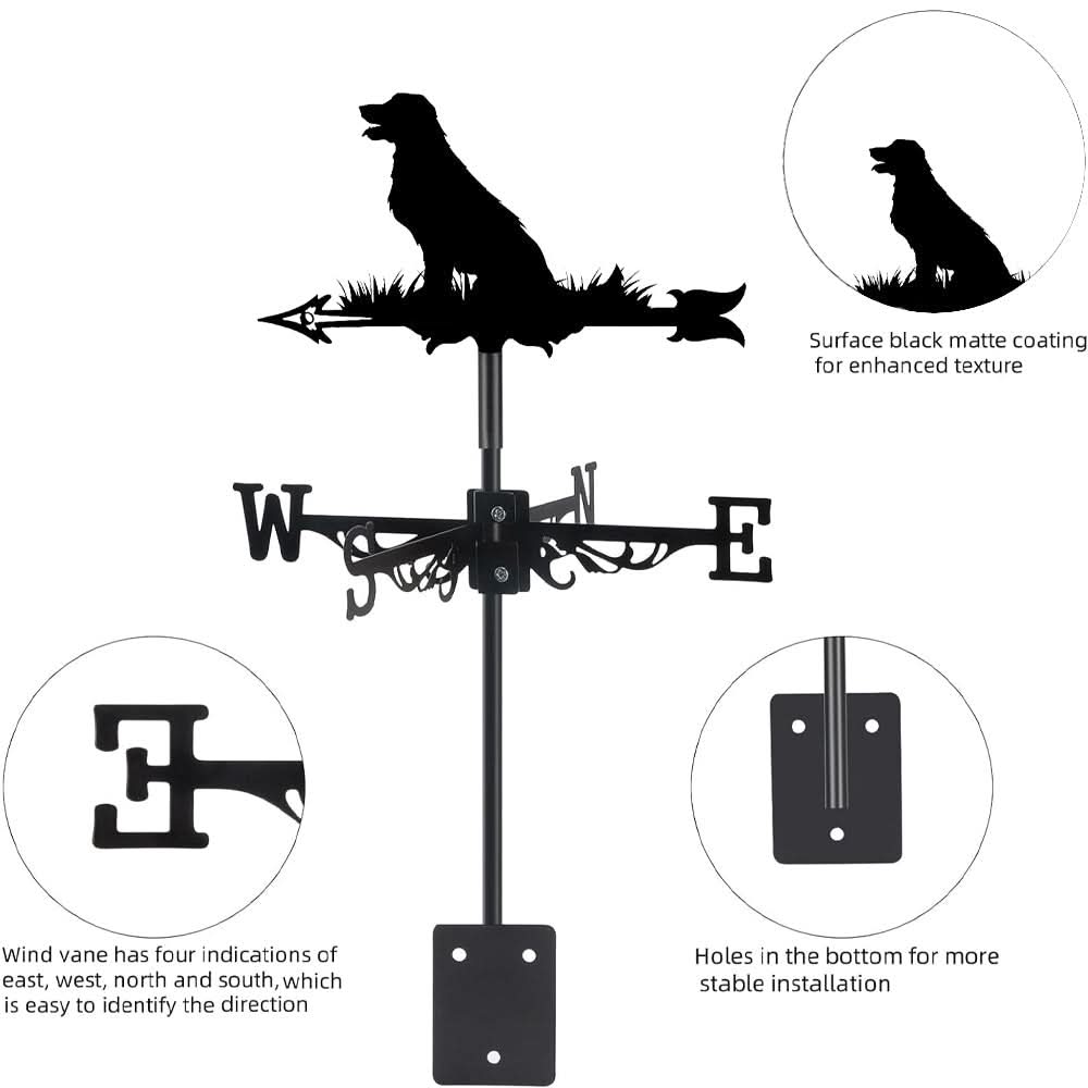 Golden Retriever Dog Silhouette Stainless Steel Weathervane