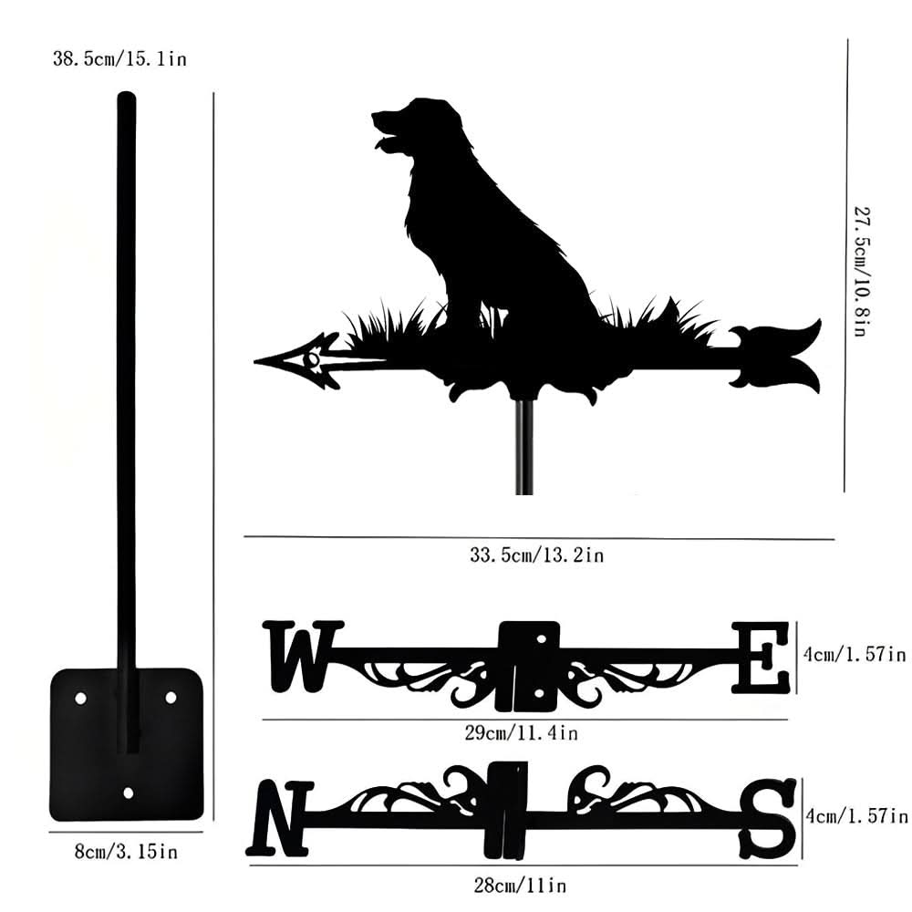 Golden Retriever Dog Silhouette Stainless Steel Weathervane