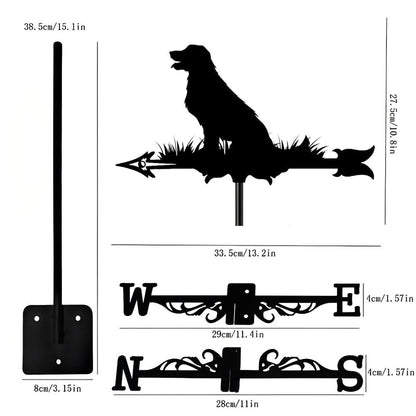 Golden Retriever Dog Silhouette Stainless Steel Weathervane