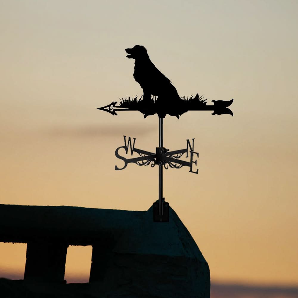 Golden Retriever Dog Silhouette Stainless Steel Weathervane