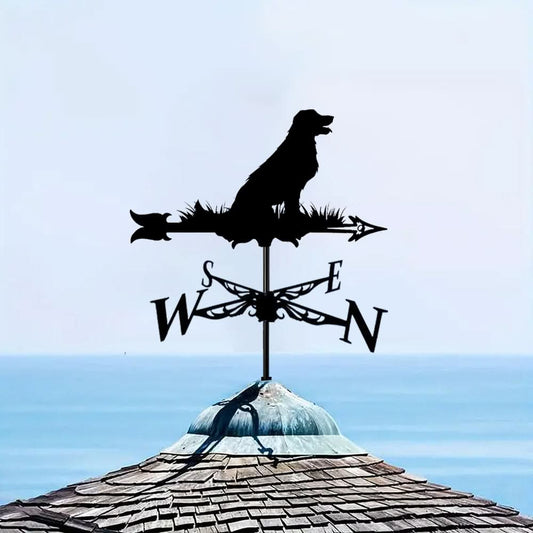 Golden Retriever Dog Silhouette Stainless Steel Weathervane