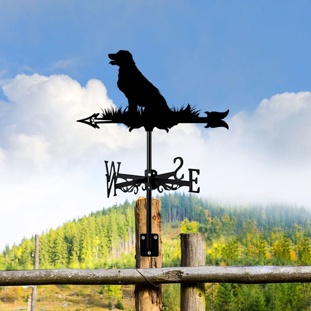 Golden Retriever Dog Silhouette Stainless Steel Weathervane