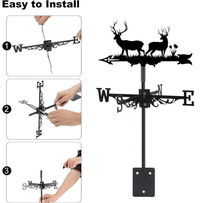 Deer Wildlife Silhouette Stainless Steel Weathervane