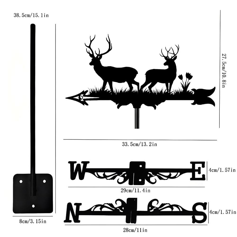 Deer Wildlife Silhouette Stainless Steel Weathervane