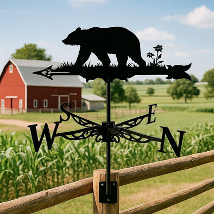 Bear Wildlife Silhouette Stainless Steel Weathervane