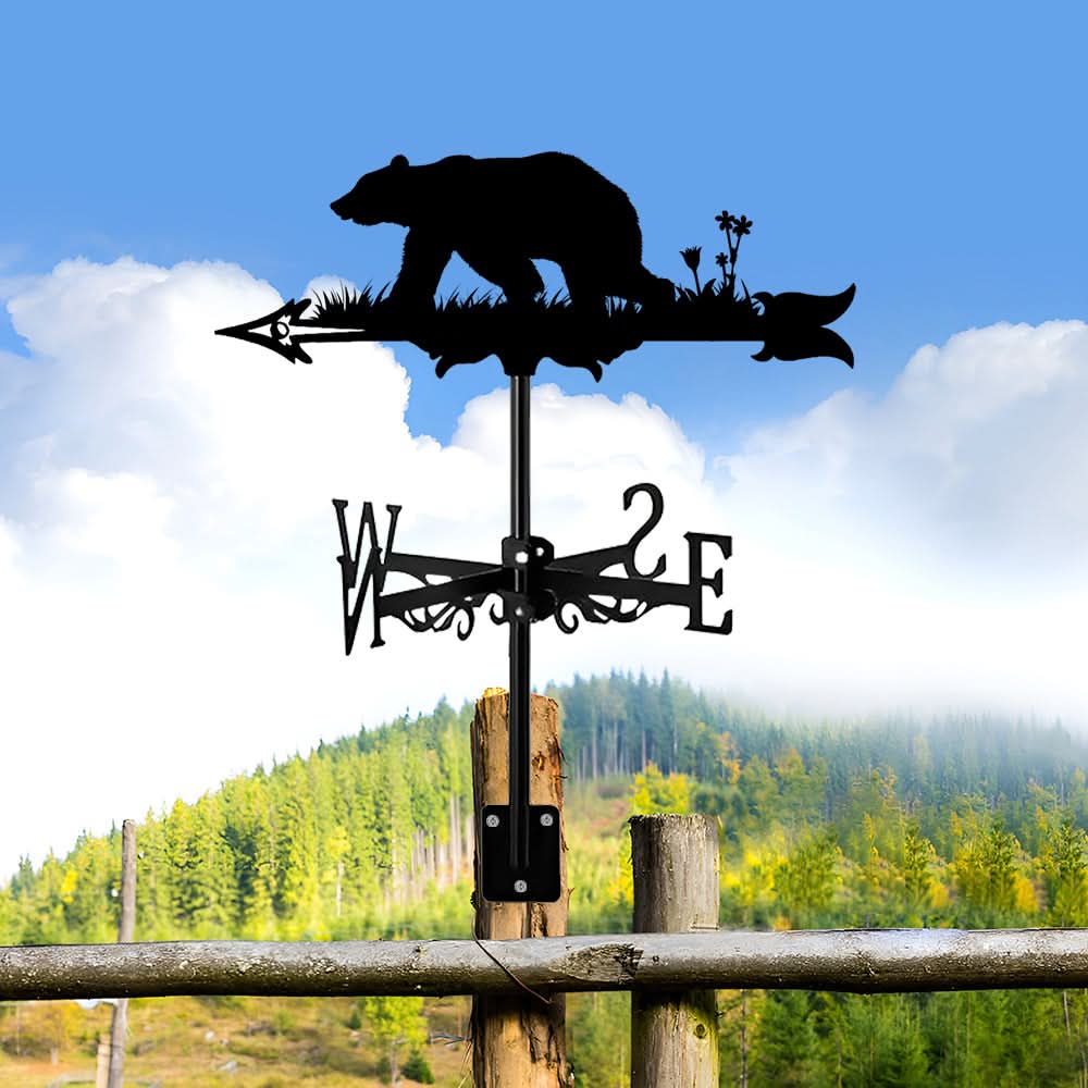 Bear Wildlife Silhouette Stainless Steel Weathervane